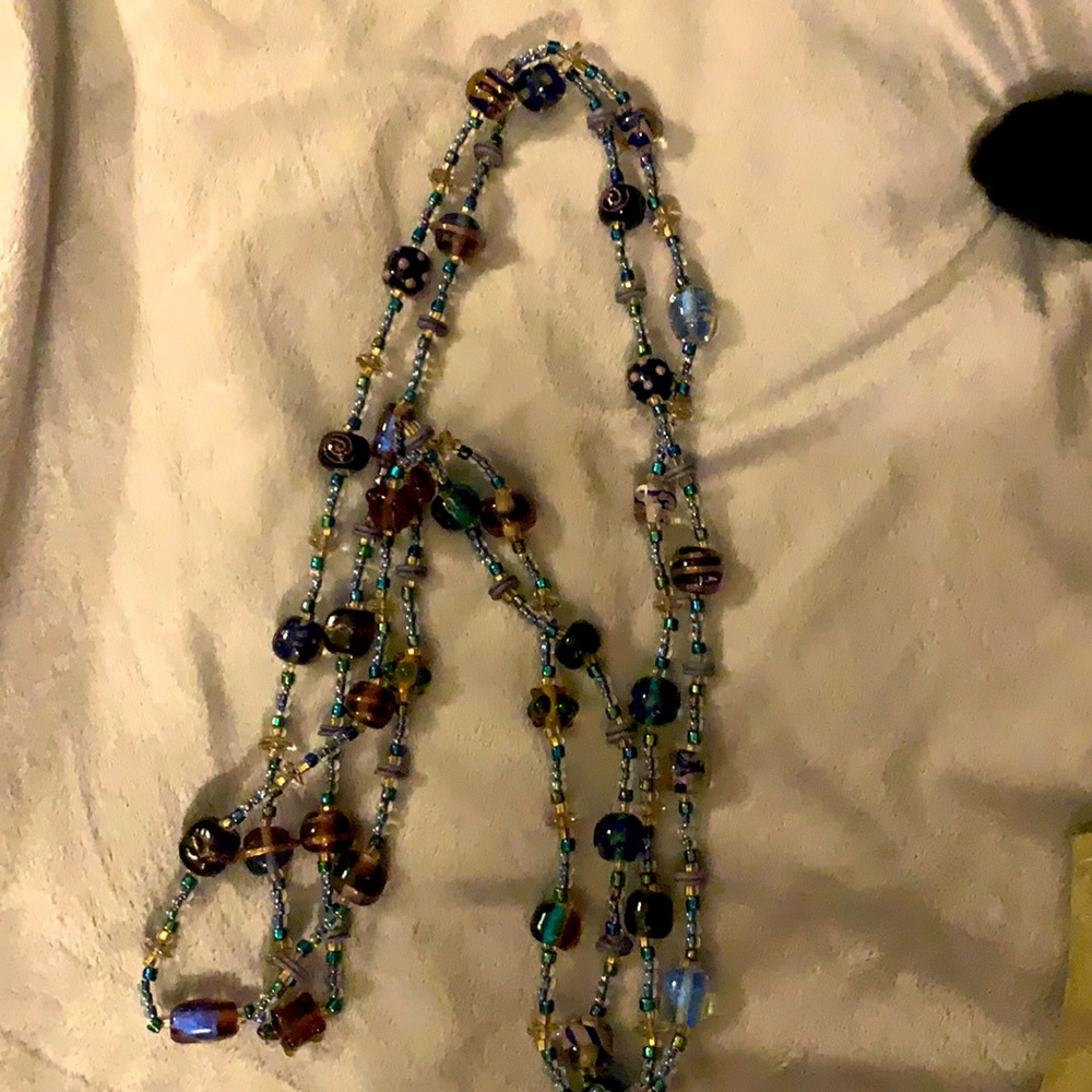 Gorgeous hand made glass beaded necklace